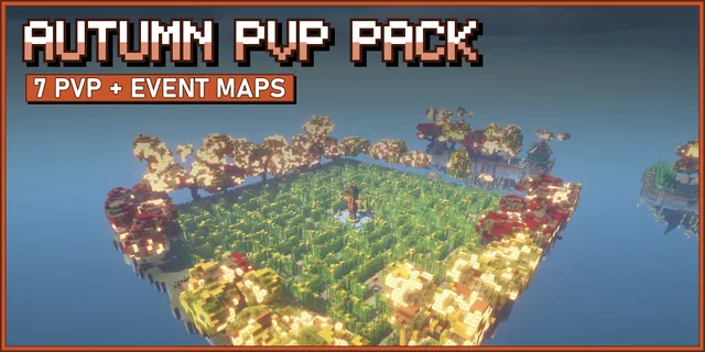 A corn maze on a floating island ringed by autumn trees