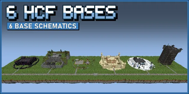 Six factions bases in a row: a vault bunker, cliff fortress, missile silo and more