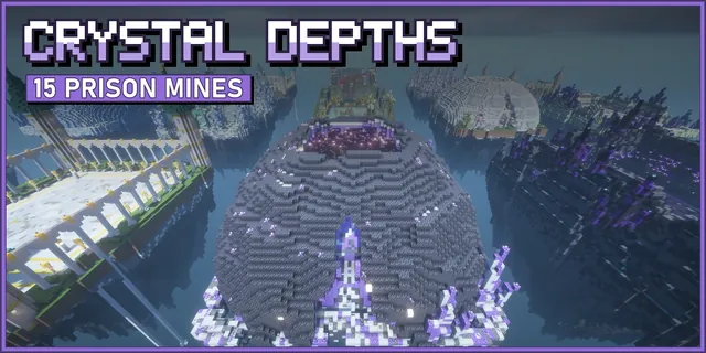 Crystal and amethyst prison mines on floating islands