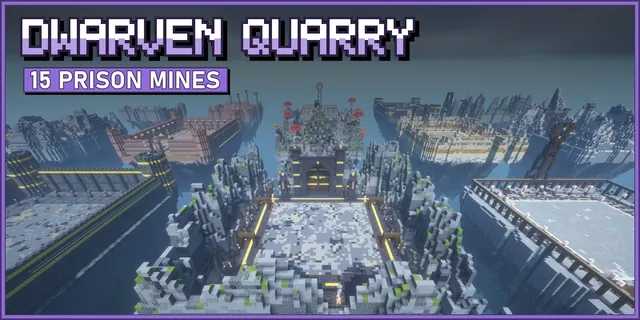 Dwarven stone prison mines cut into mountains