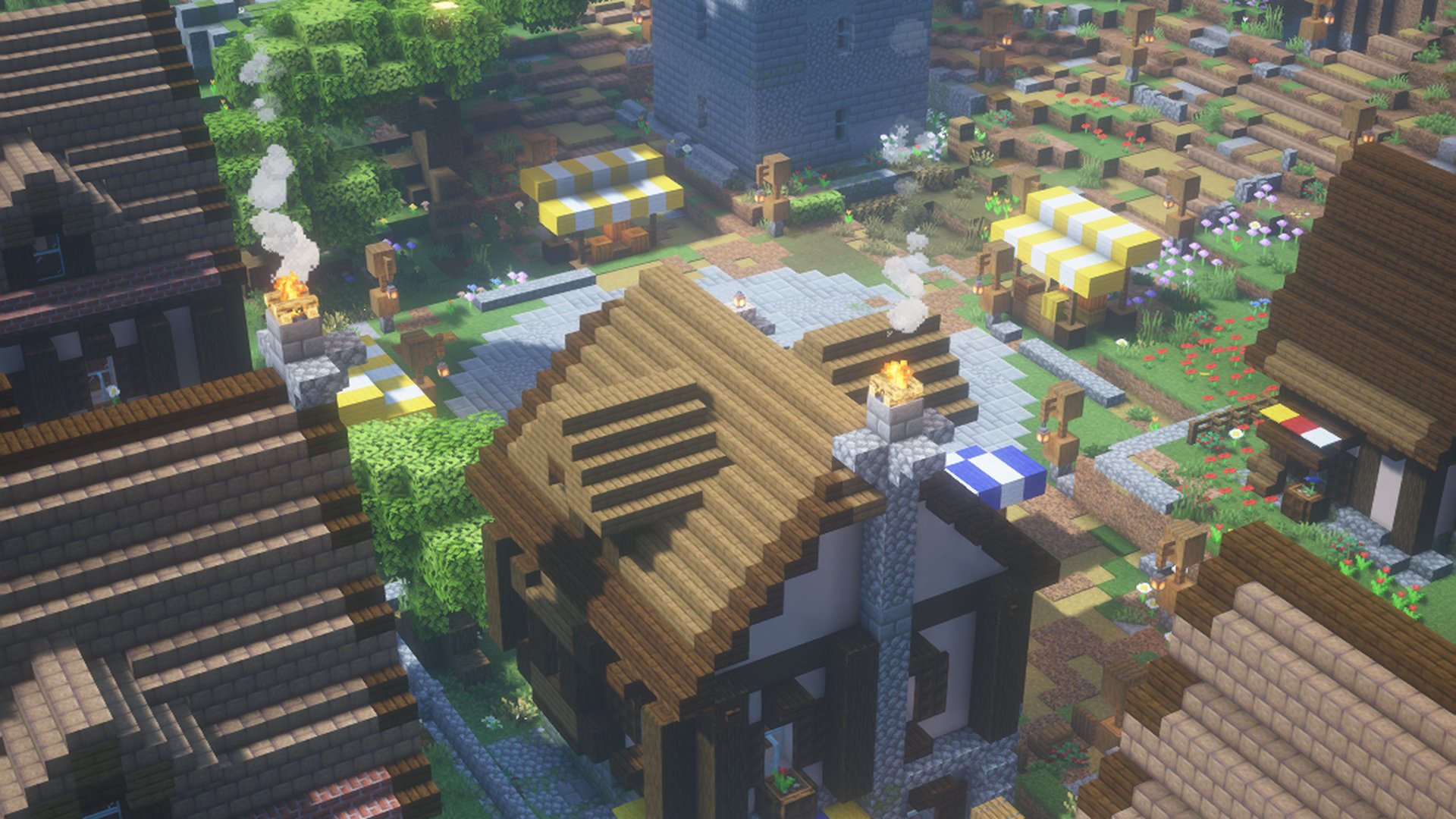 The town and the valley from above