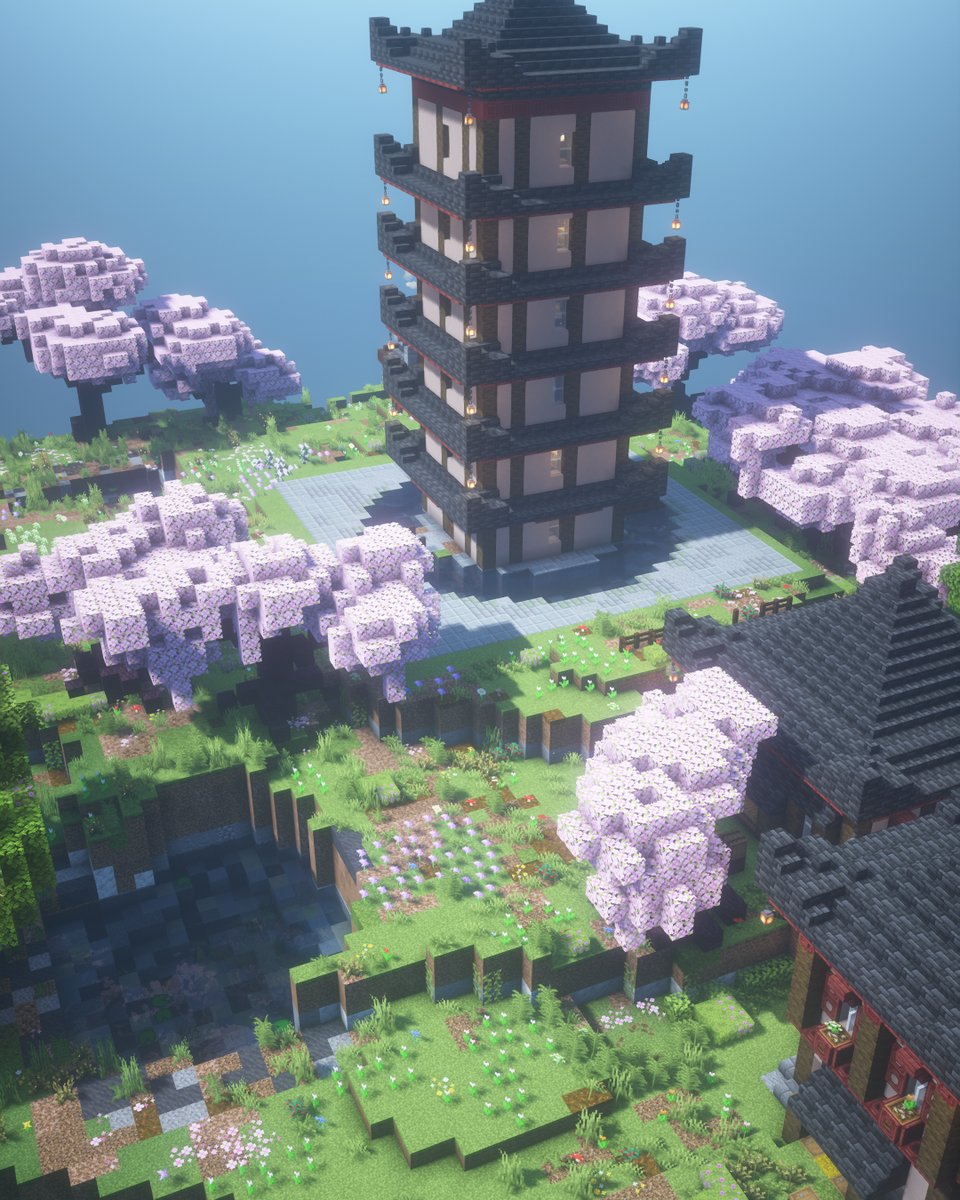 The pagoda and the cherry trees