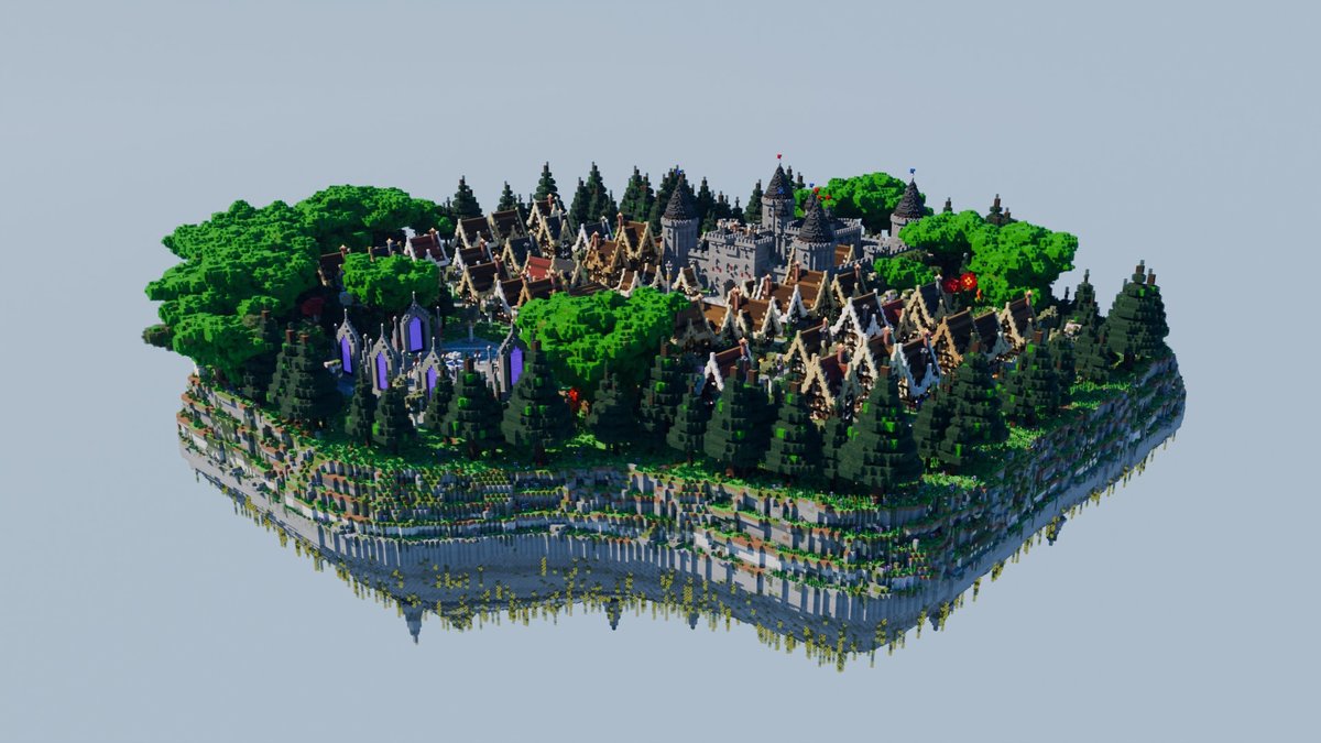 A cobbled town square in front of a stone castle