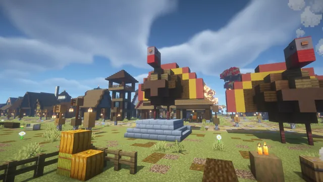 Autumn Asset Pack 323 Builds, turkey statue