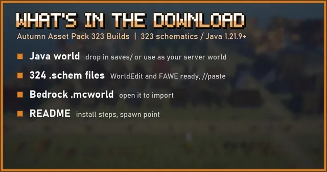 What's in the Autumn Asset Pack 323 Builds download