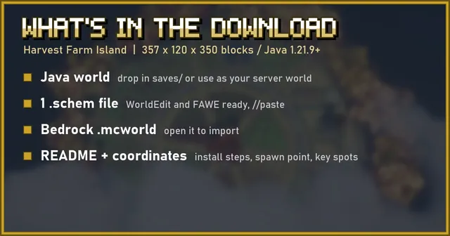 What's in the Harvest Farm Island download