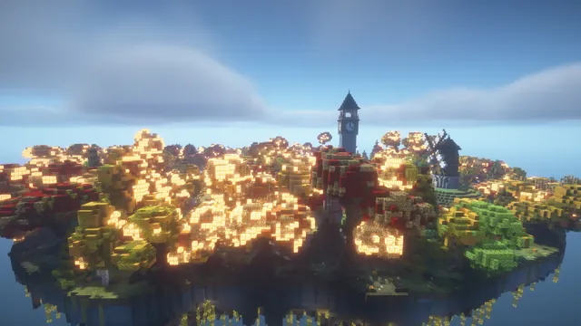 Autumn Harvest Hub, island windmill side
