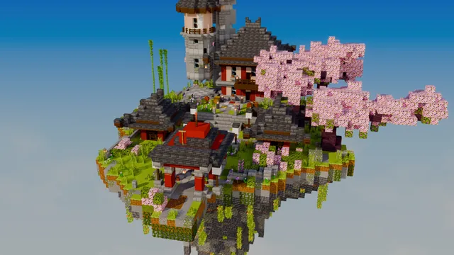 BedWars 64 Maps, 16 Themes, koi gardens team island