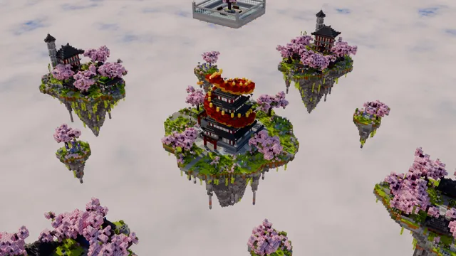 BedWars 64 Maps, 16 Themes, aerial lantern peak dragon