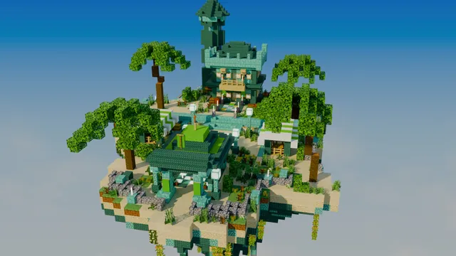 BedWars 64 Maps, 16 Themes, coral crown team island