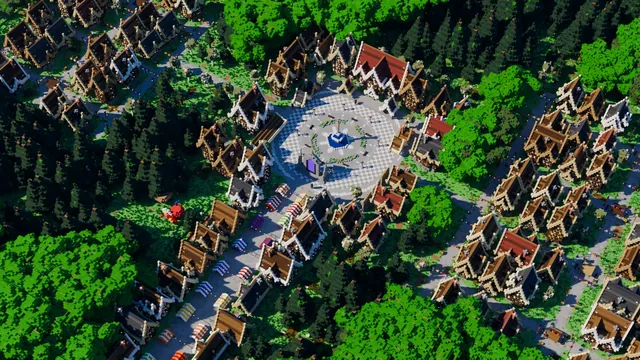 Kingsmoor Medieval Hub, island aerial