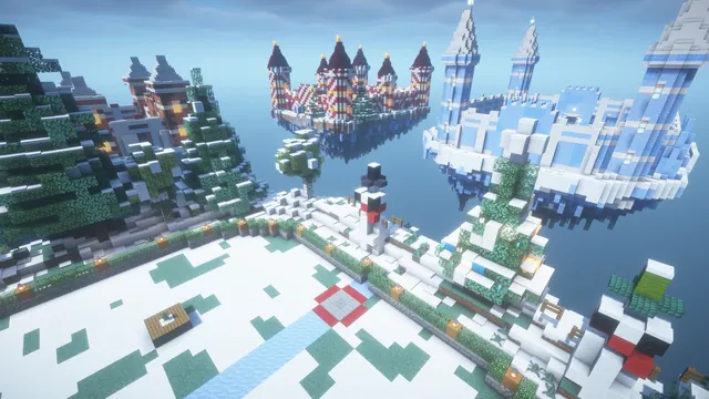 6 Christmas Arenas, frosted pines snowman