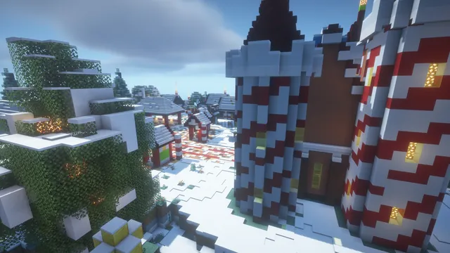 Gingerbread Kingdom Spawn, candy towers and village