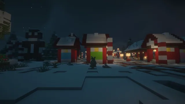 Gingerbread Kingdom Spawn, gingerbread houses night
