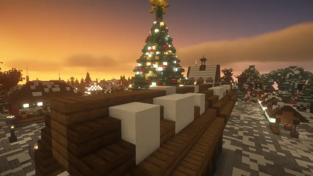 Winter Wonderland Hub, market square dusk