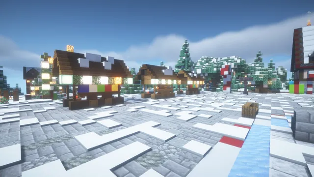 Winter Wonderland Hub, market stalls