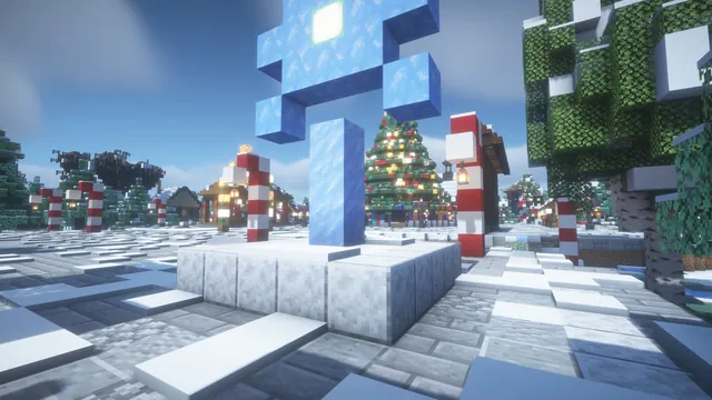 Winter Wonderland Hub, ice statue square