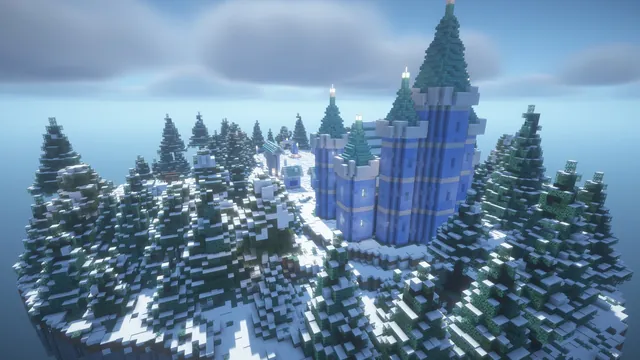 Ice Palace Spawn, palace towers aerial