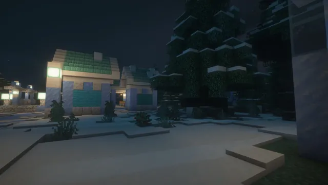 Ice Palace Spawn, cottages night