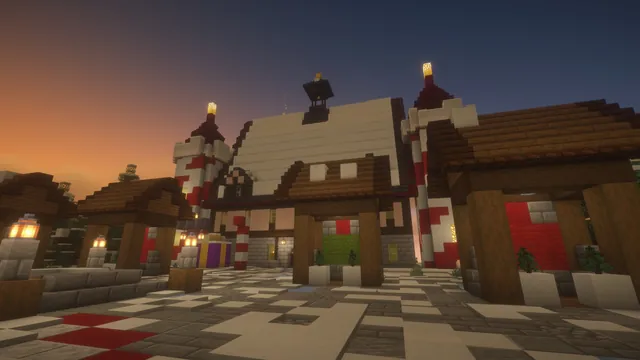 Santa's Village Spawn, village dusk
