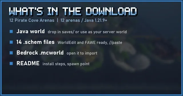 What's in the 12 Pirate Cove Arenas download