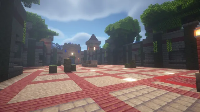 28 Practice and Sumo Arenas, red brick arena floor