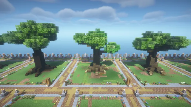 251 Medieval Village Assets, giant oaks