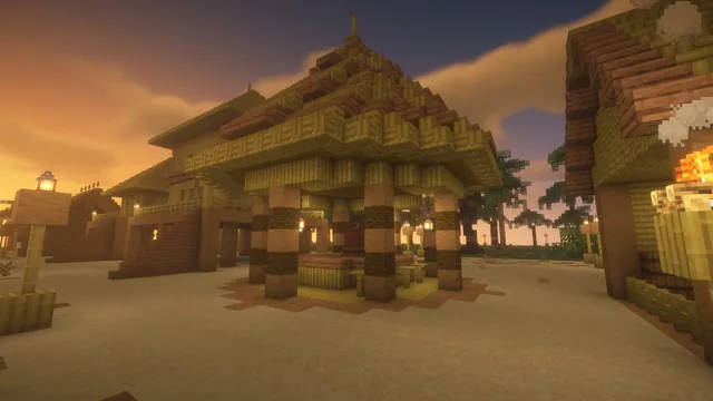 166 Tropical Props Pack, tiki bar golden hour
