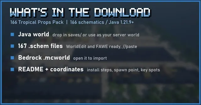 What's in the 166 Tropical Props Pack download