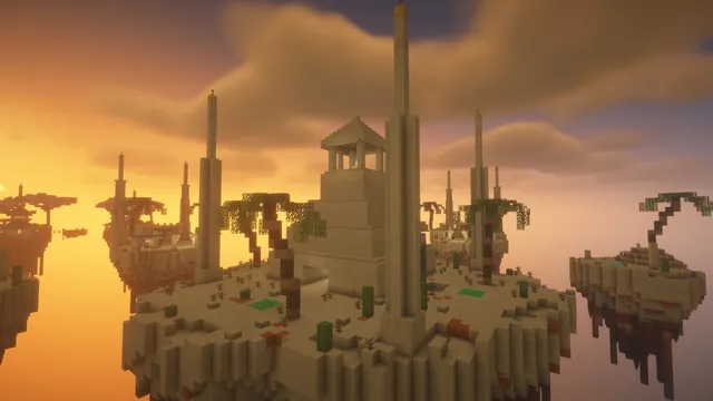 4 Bedwars Maps, desert temple dusk