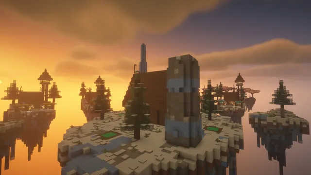 4 Bedwars Maps, frost longhouse dusk
