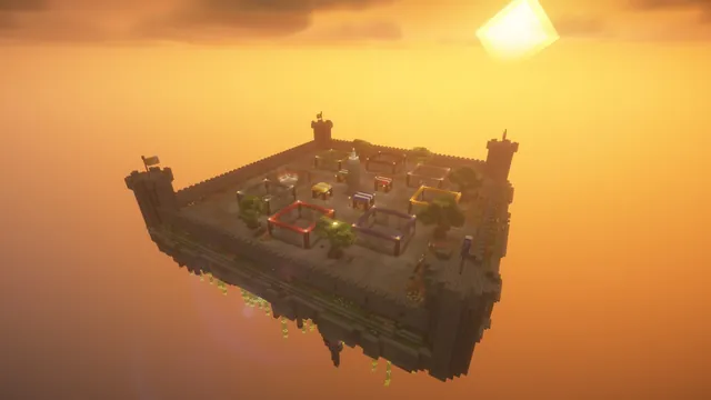 BoxPvP Map Castle Bailey, castle at dusk