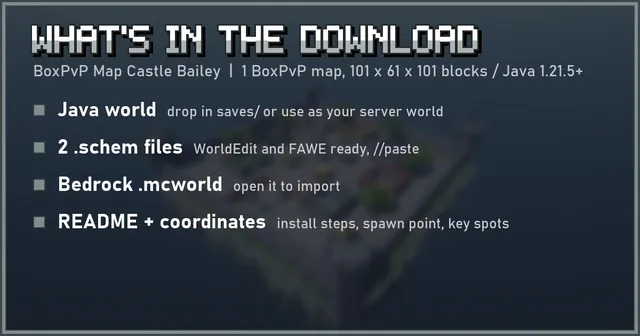 What's in the BoxPvP Map Castle Bailey download