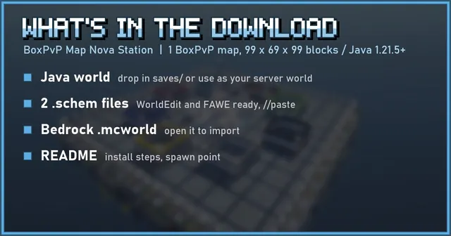 What's in the BoxPvP Map Nova Station download