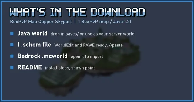 What's in the BoxPvP Map Copper Skyport download