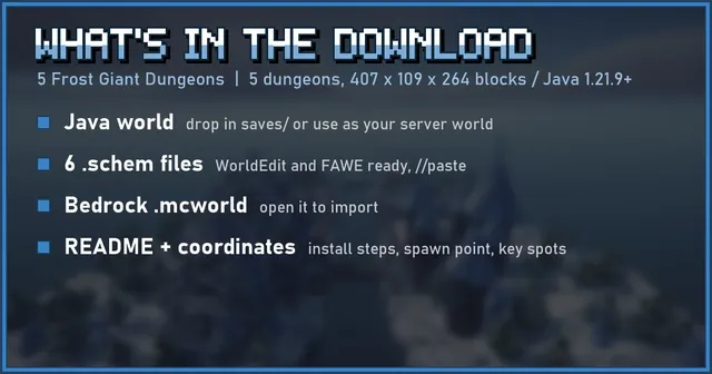 What's in the 5 Frost Giant Dungeons download