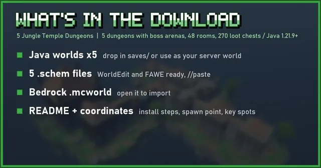 What's in the 5 Jungle Temple Dungeons download