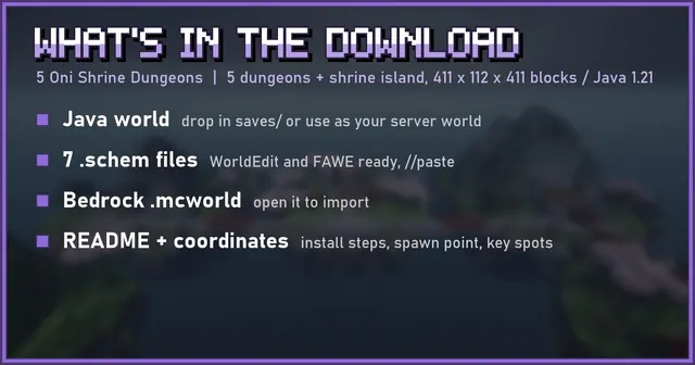 What's in the 5 Oni Shrine Dungeons download