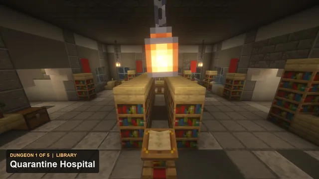 5 Zombie City Dungeons, dungeon 1 hospital library