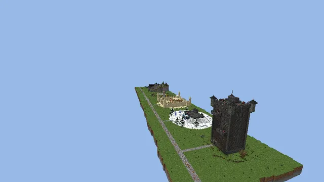 6 Factions HCF Bases, aerial east dusk
