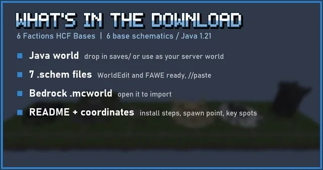 What's in the 6 Factions HCF Bases download
