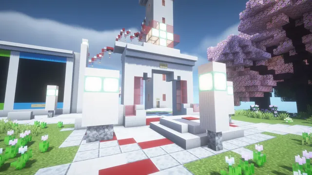 Minigame Lobby with 3 Parkour Courses, bedwars pad arch