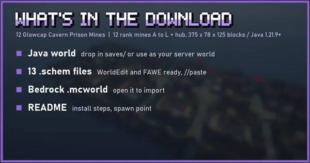 What's in the 12 Glowcap Cavern Prison Mines download