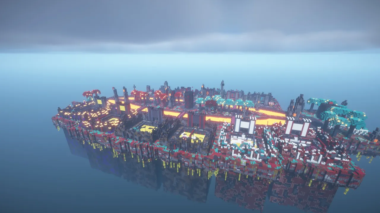 12 Nether Prison Mines, all 12 mines aerial