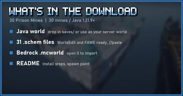 What's in the 30 Prison Mines download