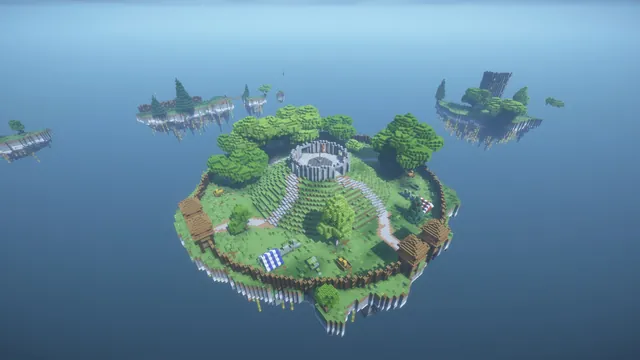 6 Medieval Minigame Maps, aerial motte hill koth