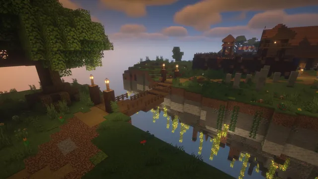 6 Medieval Minigame Maps, gorge rope bridge dusk