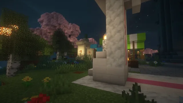 9 Skyblock Islands, hub plaza night