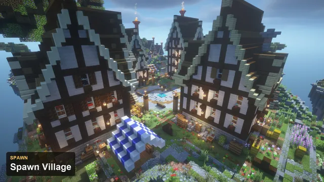 Medieval Skyblock Islands, spawn halls