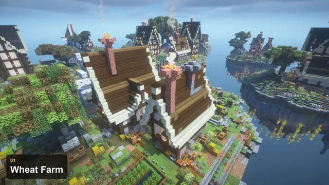 Medieval Skyblock Islands, wheat farm